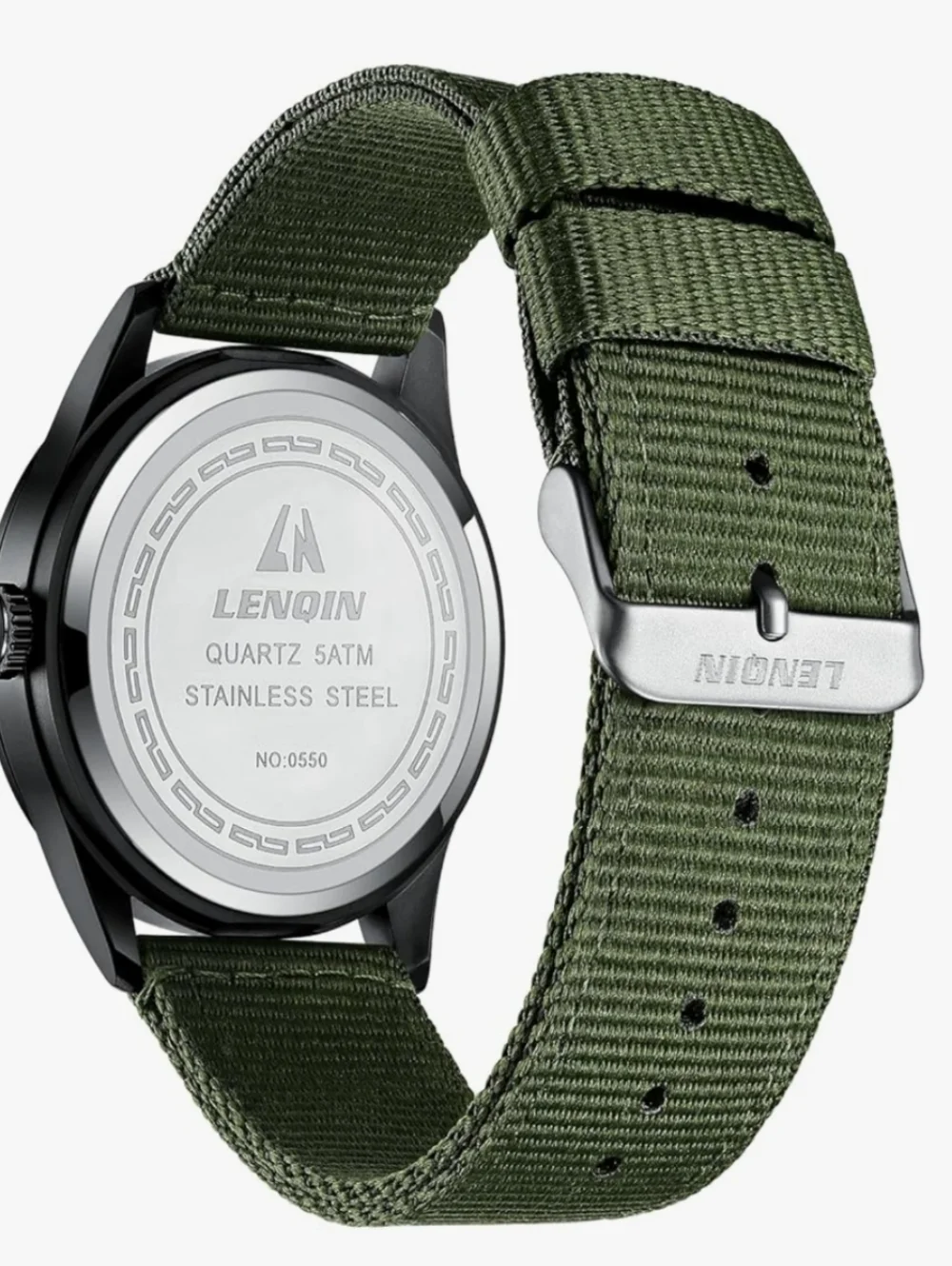 Lenqin Unisex Militart Sport Nylon Strap Analog Quartz Wrist Watch